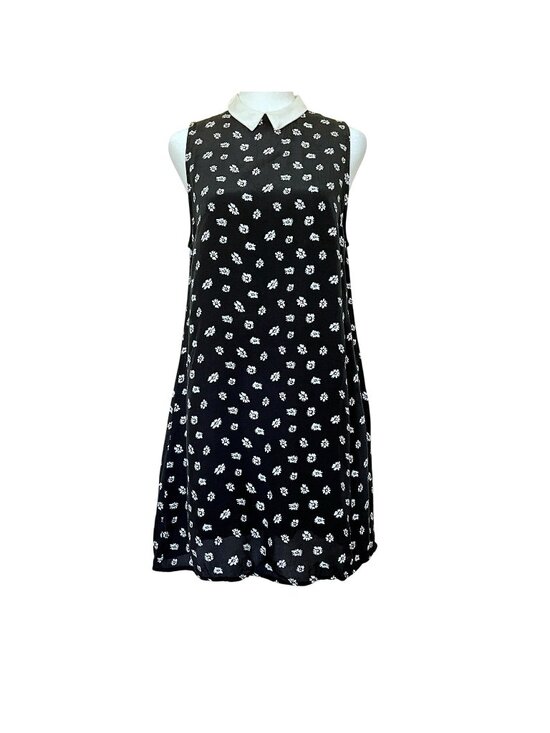 Forever 21 Dresses & Skirts - Forever 21 Sleeveless Mini Dress Peter Pan Collar Sz S Ditsy Floral Mod Swing
